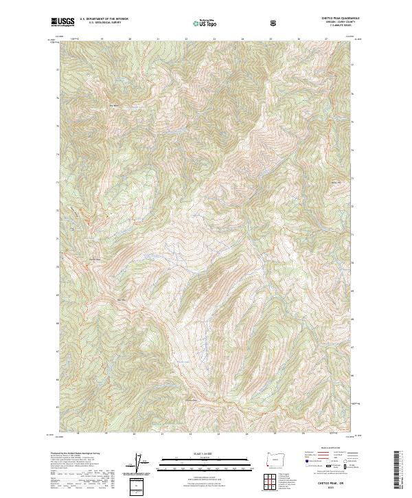 USGS Topographic Map – Chetco Peak