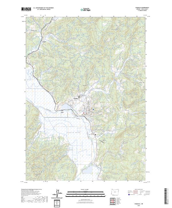 USGS Topographic Map – Coquille