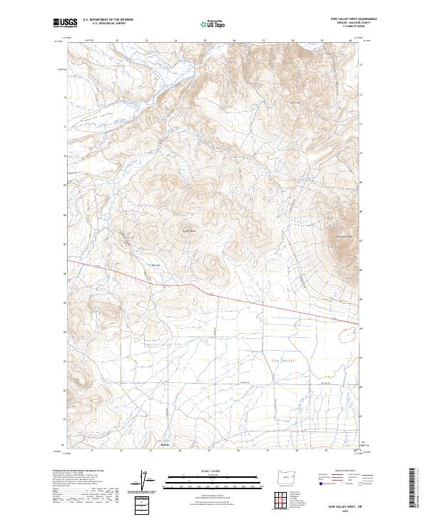 USGS Topographic Map – Cow Valley West