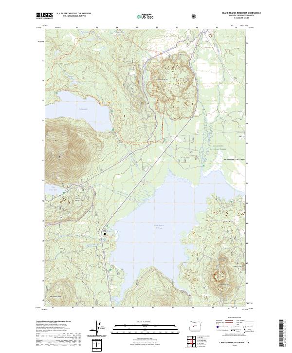 USGS Topographic Map – Crane Prairie Reservoir