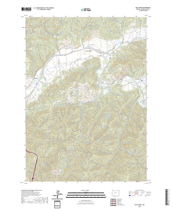USGS Topographic Map – Days Creek