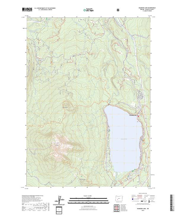 USGS Topographic Map – Diamond Lake