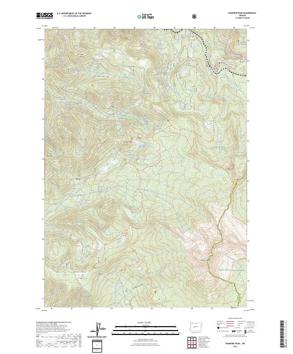 USGS Topographic Map – Diamond Peak