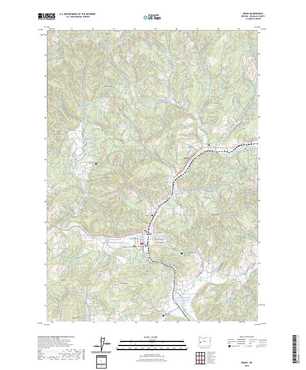 USGS Topographic Map – Drain