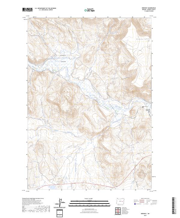 USGS Topographic Map – Drewsey