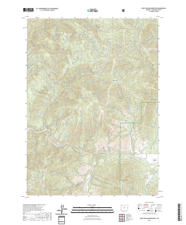 USGS Topographic Map – Eight Dollar Mountain
