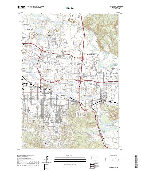 USGS Topographic Map – Eugene East