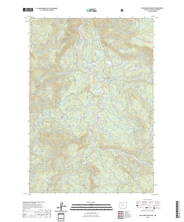 USGS Topographic Map – Fish Creek Mountain