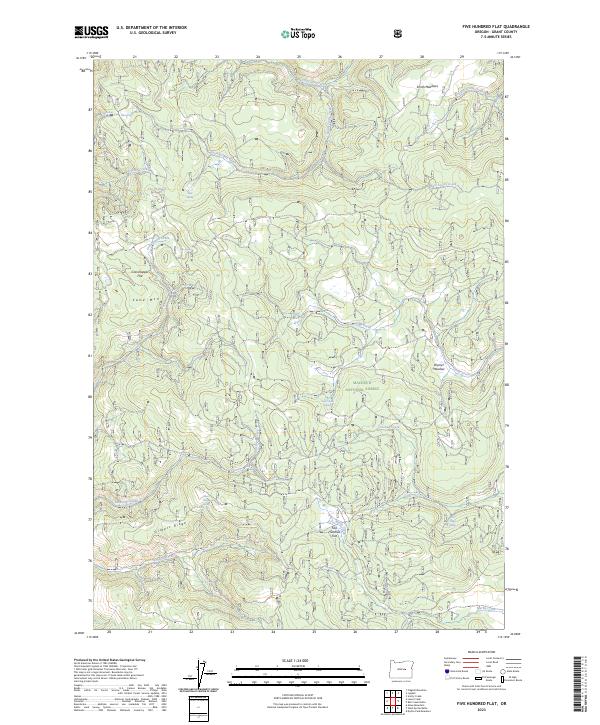 USGS Topographic Map – Five Hundred Flat