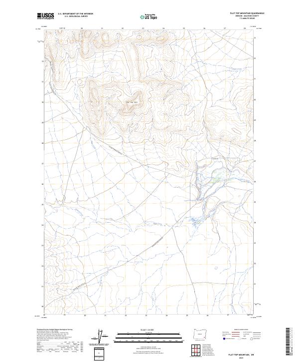 USGS Topographic Map – Flat Top Mountain