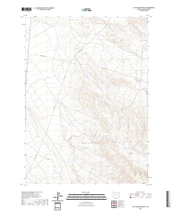 USGS Topographic Map – Flat Top Mountain SE