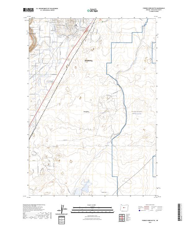 USGS Topographic Map – Forked Horn Butte