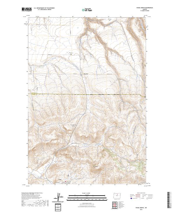USGS Topographic Map – Fossil North