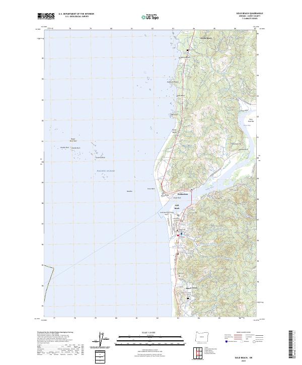 USGS Topographic Map – Gold Beach