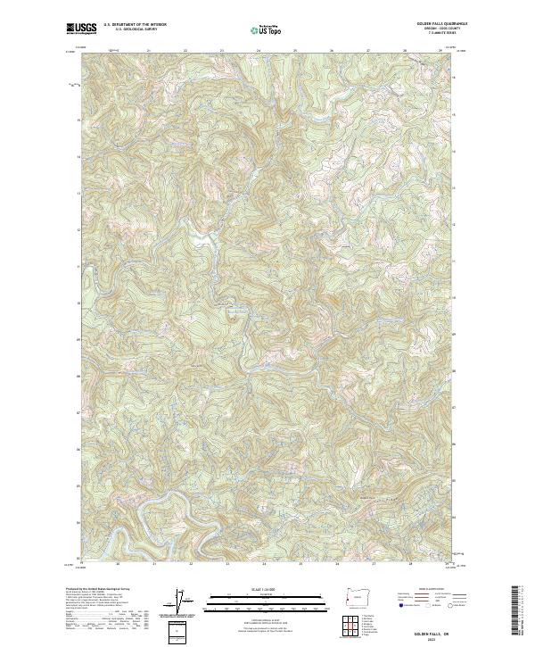 USGS Topographic Map – Golden Falls