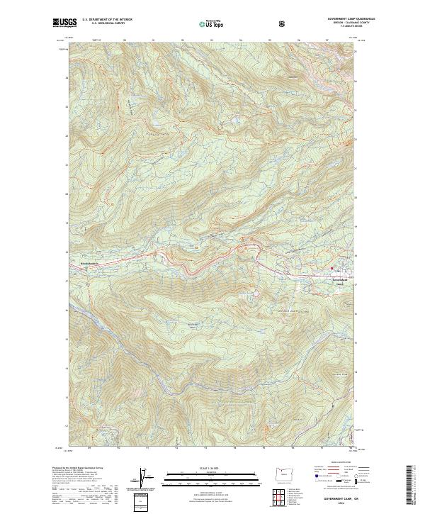 USGS Topographic Map – Government Camp