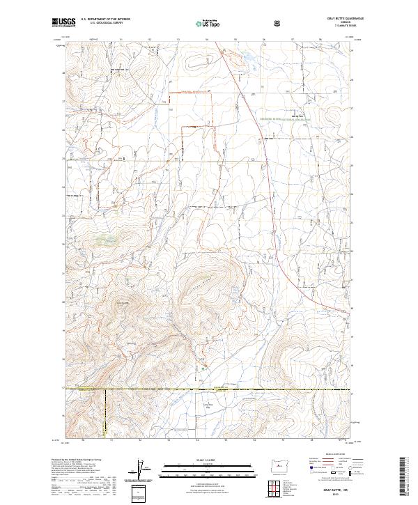 USGS Topographic Map – Gray Butte