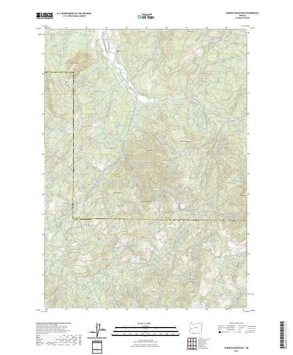 USGS Topographic Map – Harness Mountain