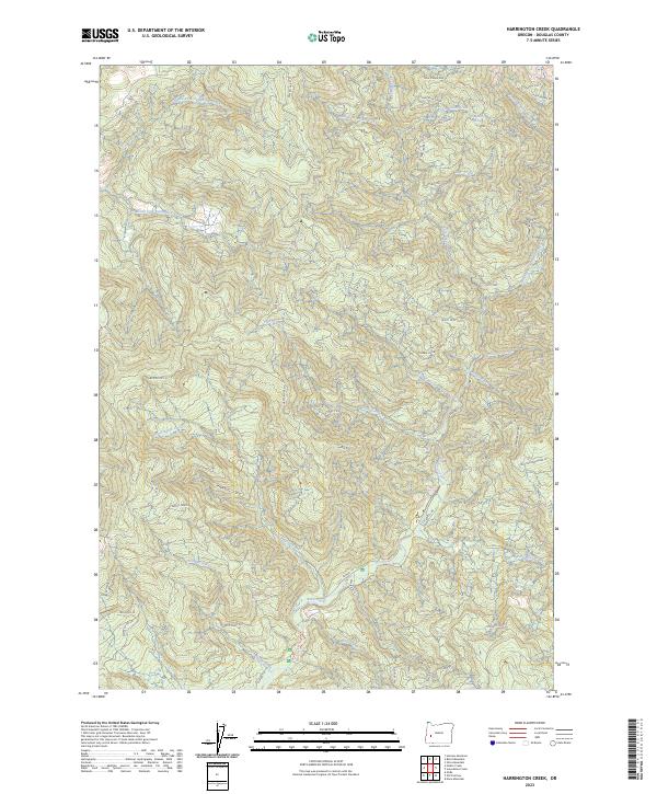 USGS Topographic Map – Harrington Creek