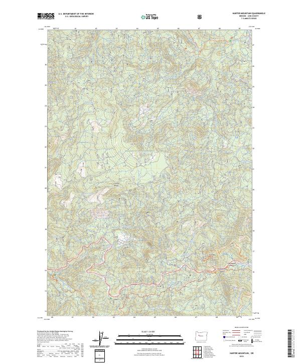 USGS Topographic Map – Harter Mountain