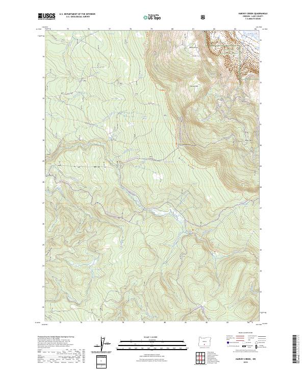 USGS Topographic Map – Harvey Creek