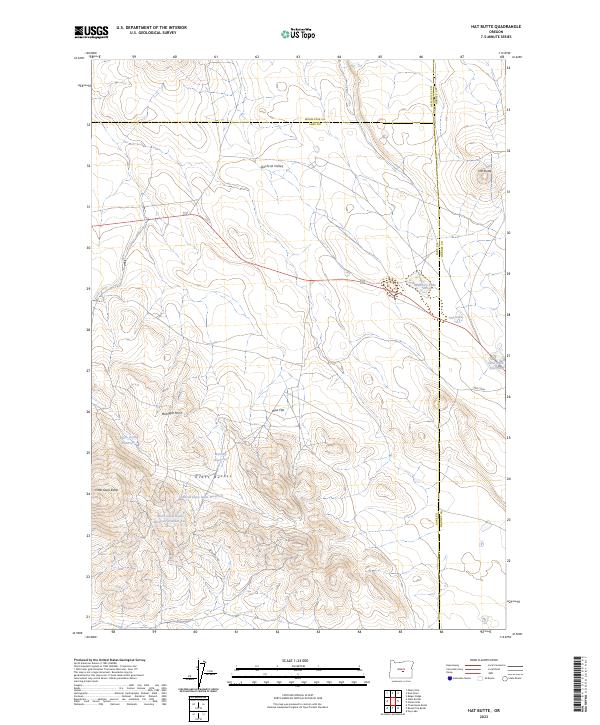 USGS Topographic Map – Hat Butte