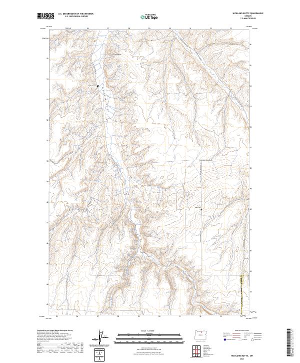 USGS Topographic Map – Hickland Butte