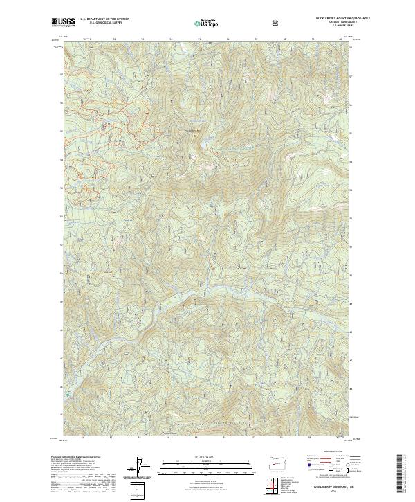 USGS Topographic Map – Huckleberry Mountain