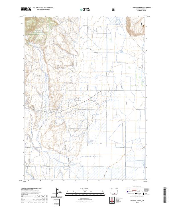 USGS Topographic Map – Lakeview Airport
