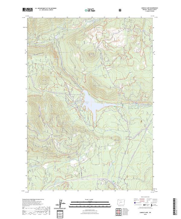 USGS Topographic Map – Lemolo Lake