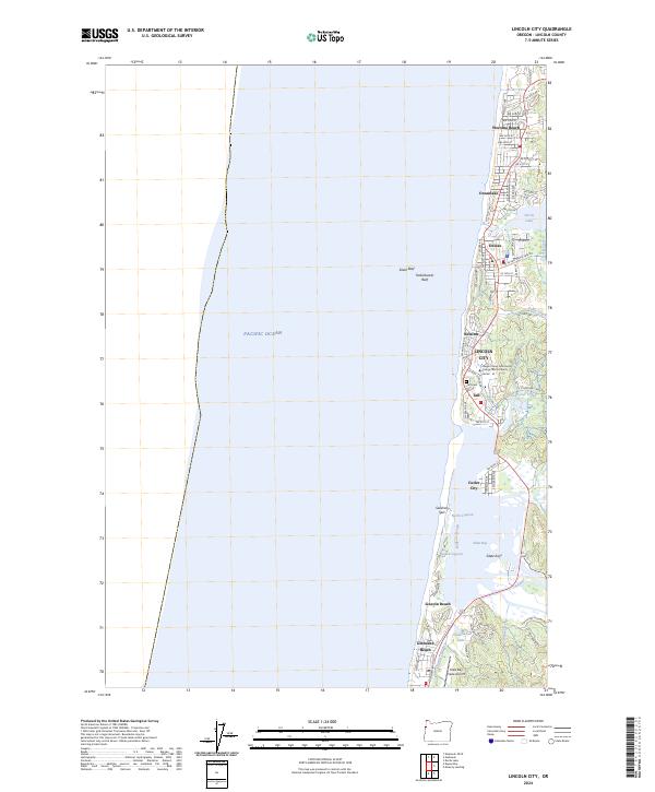 USGS Topographic Map – Lincoln City