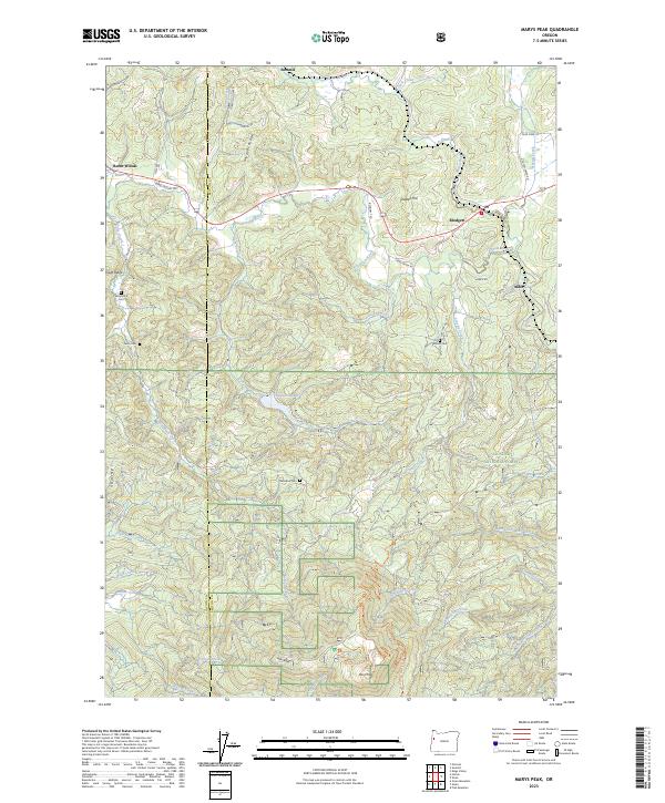 USGS Topographic Map – Marys Peak