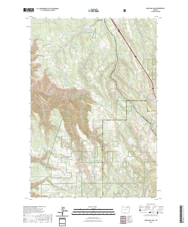 USGS Topographic Map – Meacham Lake