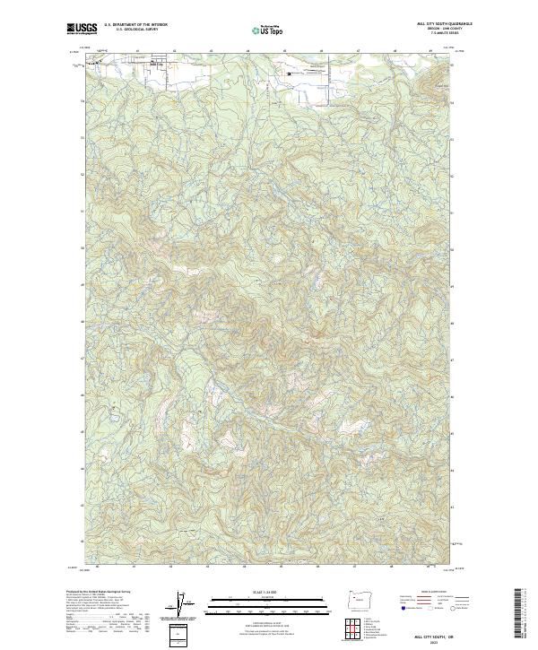 USGS Topographic Map – Mill City South