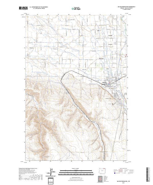 USGS Topographic Map – Milton-Freewater