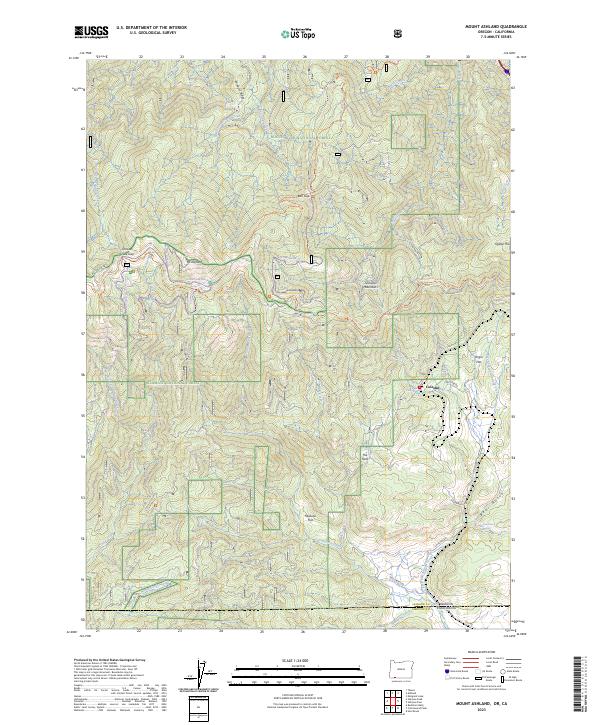 USGS Topographic Map – Mount Ashland