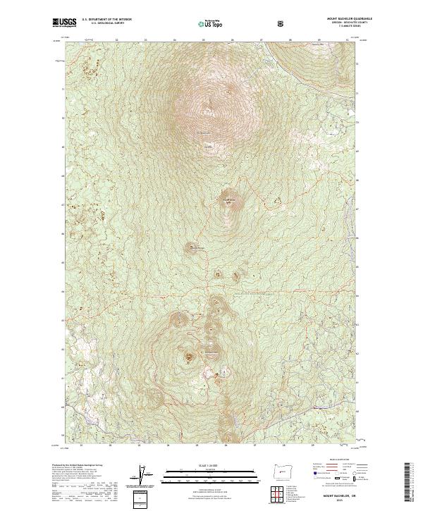 USGS Topographic Map – Mount Bachelor