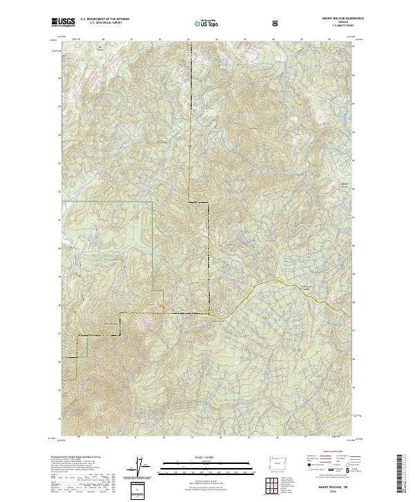 USGS Topographic Map – Mount Bolivar
