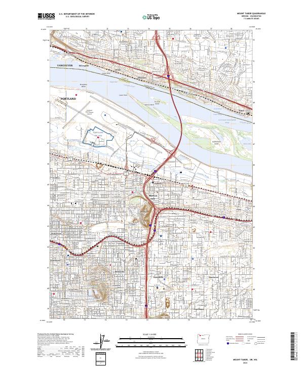 USGS Topographic Map – Mount Tabor