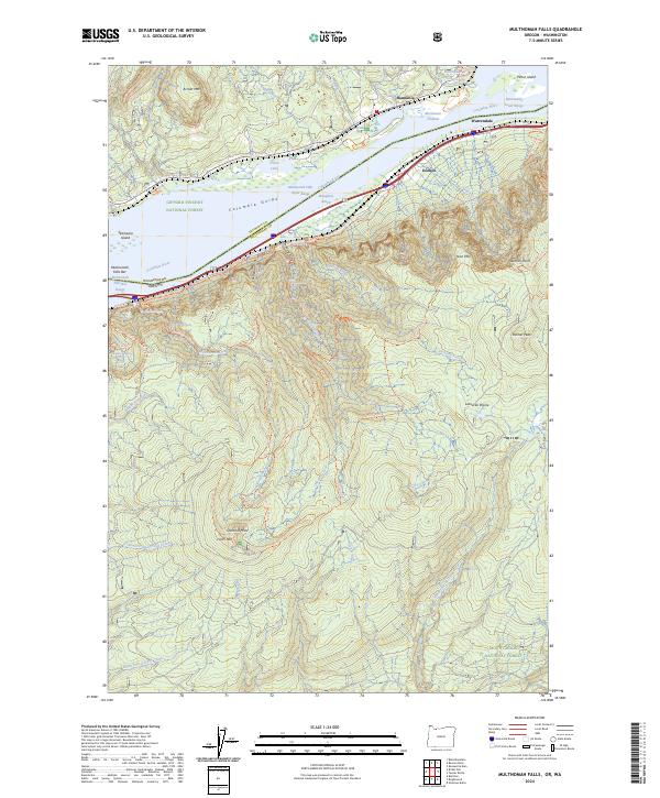 USGS Topographic Map – Multnomah Falls
