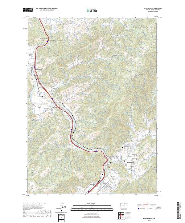 USGS Topographic Map – Myrtle Creek