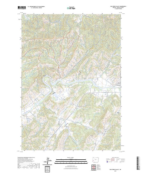 USGS Topographic Map – Oak Creek Valley