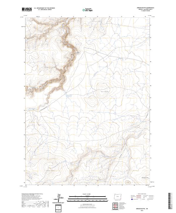 USGS Topographic Map – Oregon Butte