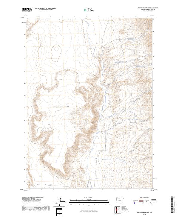 USGS Topographic Map – Oregon End Table