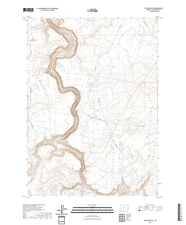 USGS Topographic Map – Owyhee Butte