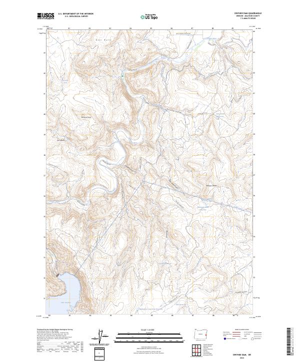 USGS Topographic Map – Owyhee Dam