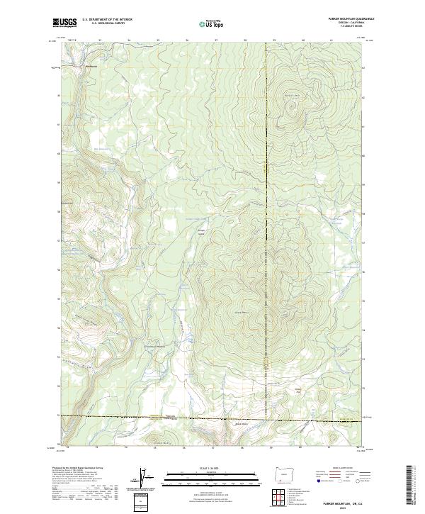 USGS Topographic Map – Parker Mountain