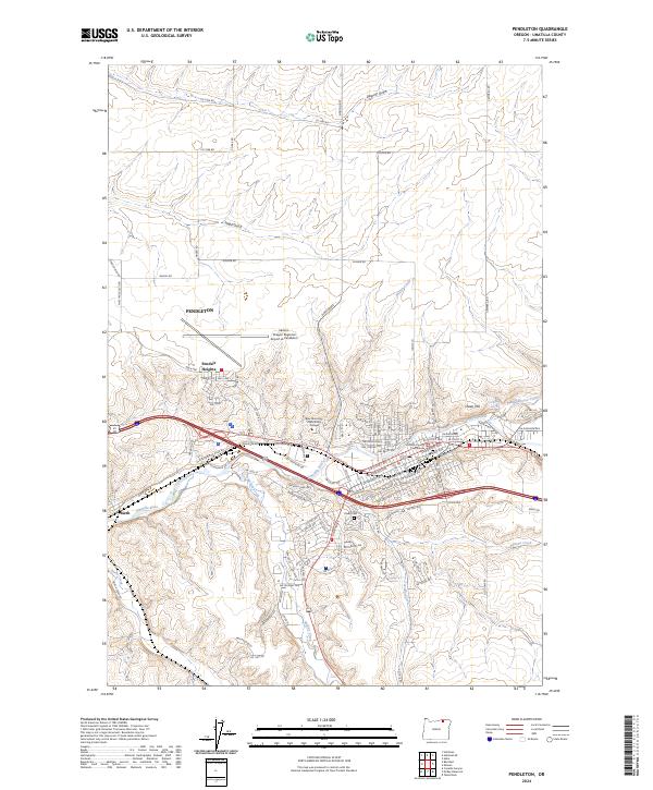 USGS Topographic Map – Pendleton