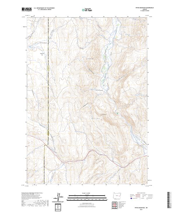 USGS Topographic Map – Petes Mountain