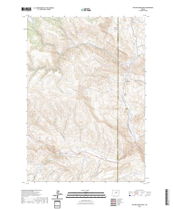 USGS Topographic Map – Picture Gorge West